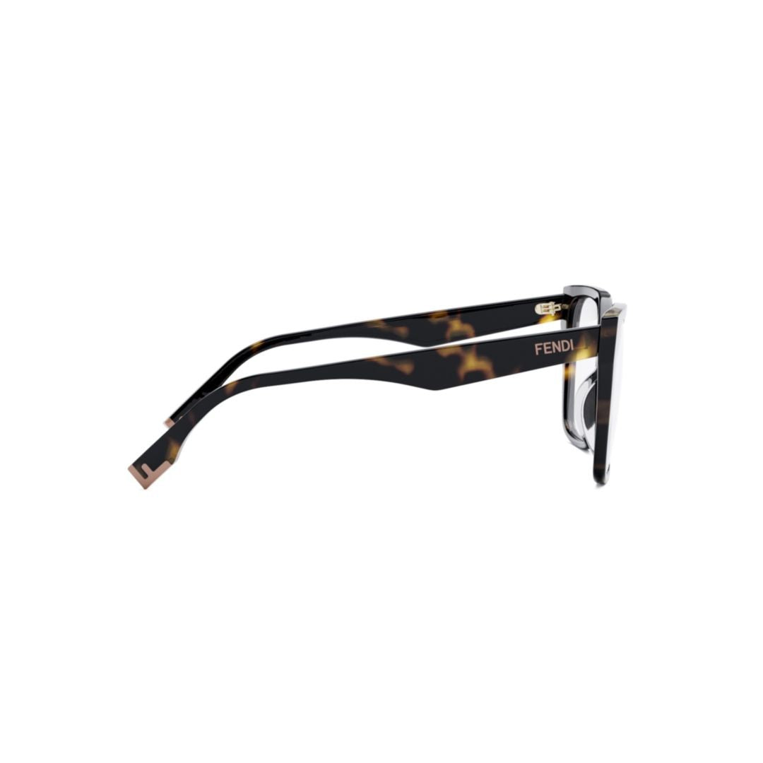 Fendi Fe50002i Bold Oversized Square Tortoiseshell Eyeglasses