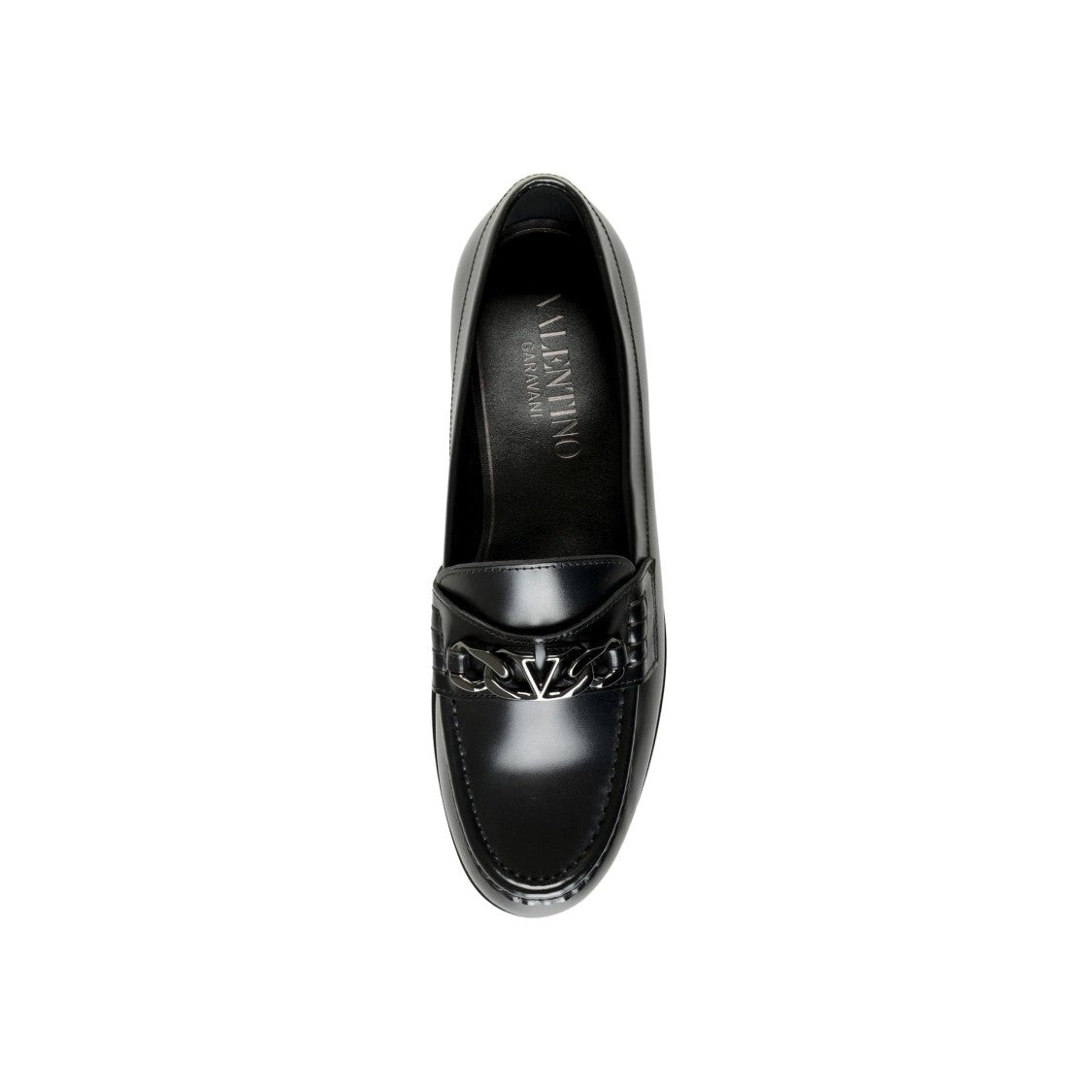Valentino Garavani Refined Leather Loafers With Signature Logo Plaque