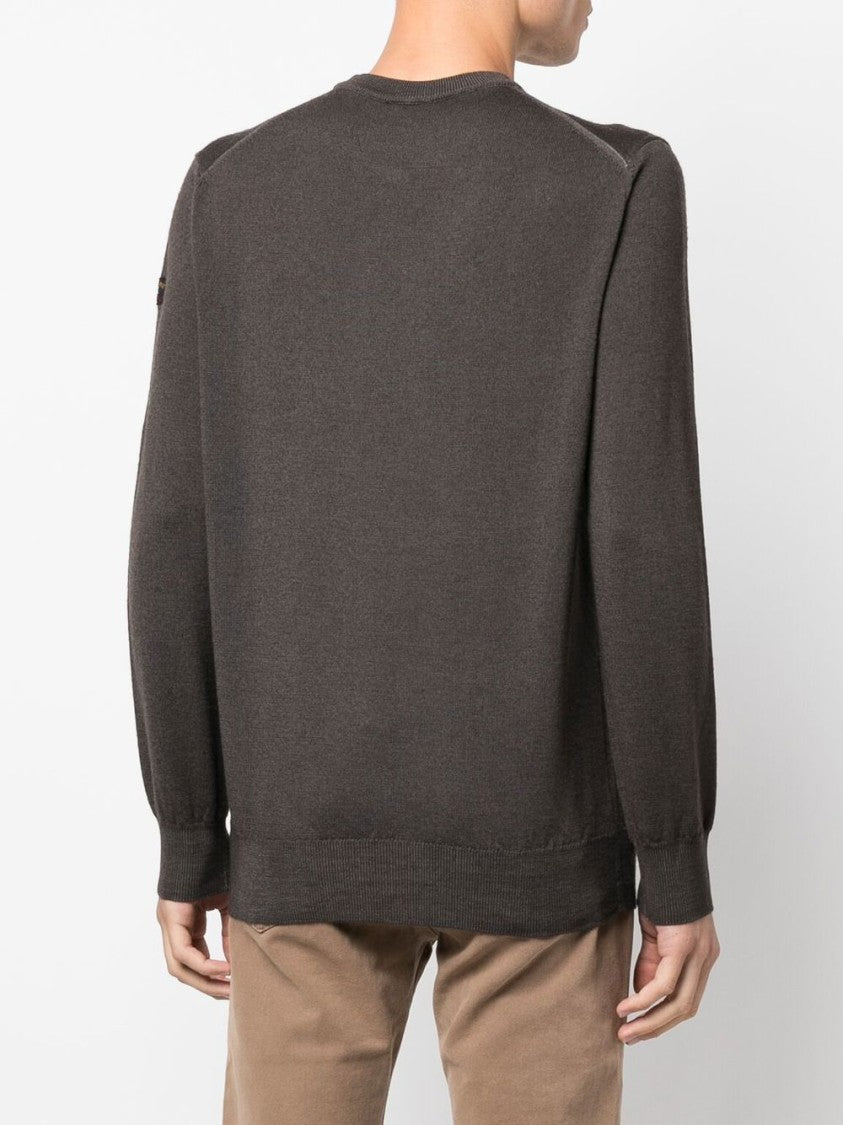 Paul & Shark Crew Neck Sweater In Extra-Fine Merino Wool