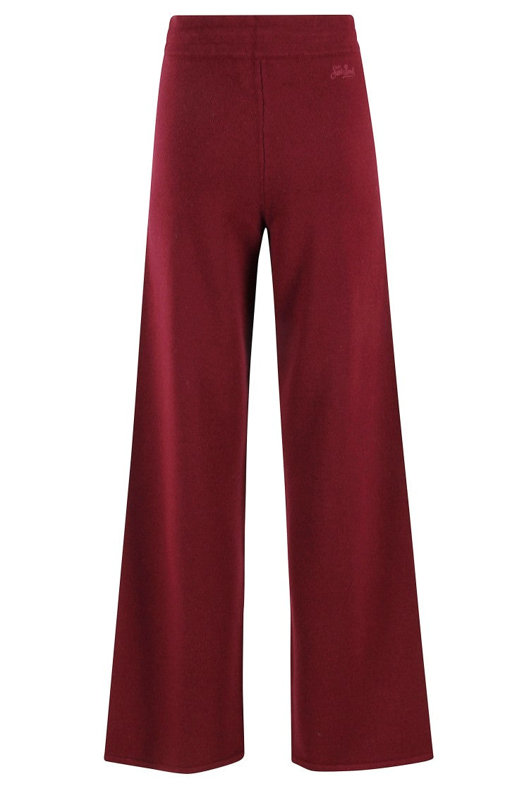 Mc2 Saint Barth Wide-Leg Knit Pants With Elastic Waistband