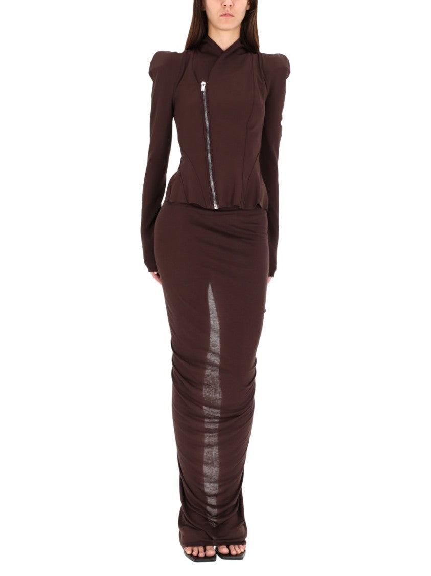 Rick Owens X Lilies Ruched Maxi Skirt