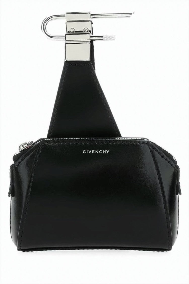 Givenchy Structured Black Calf Leather Crossbody Bag With Signature Detail