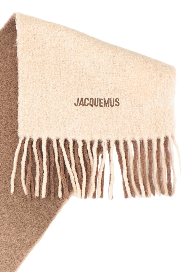 Jacquemus Multi-Beige L'echarpe Moisson Gradient Alpaca Wool Scarf