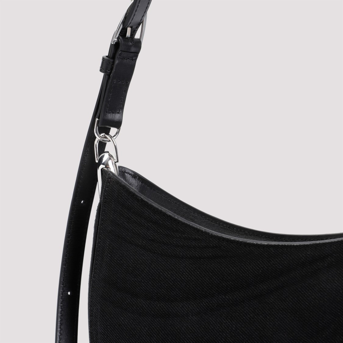 Mugler Black Cotton Curve Bag
