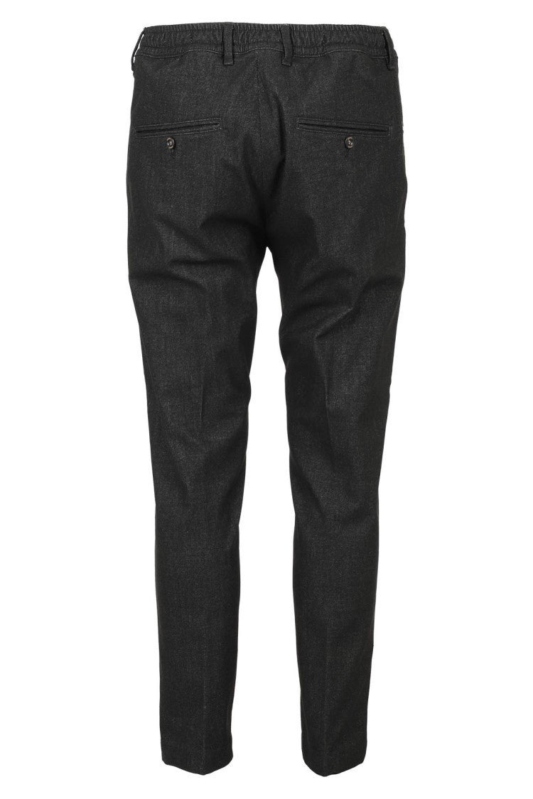 Cruna Straight-Leg Black Pants With Drawstring Waist