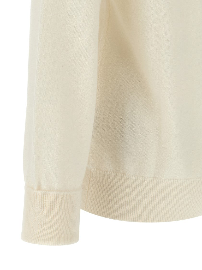 Ballantyne Cashmere Crew Neck Sweater With Long Cuffed Sleeves