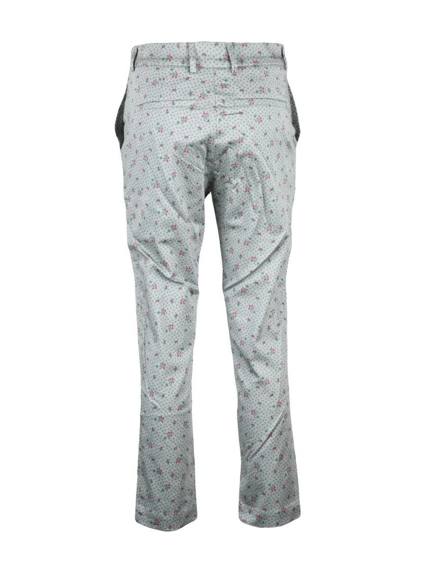 Vivienne Westwood Anglomania Multicolor Floral Print Cotton Straight-Leg Pants
