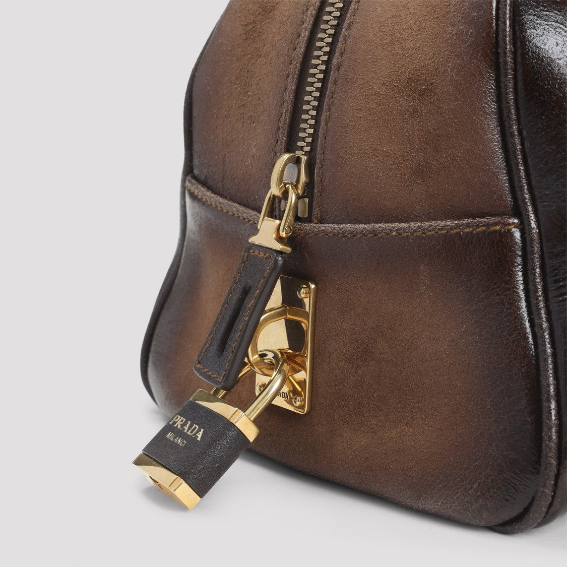 Prada Gradient Brown Calf Leather Handbag