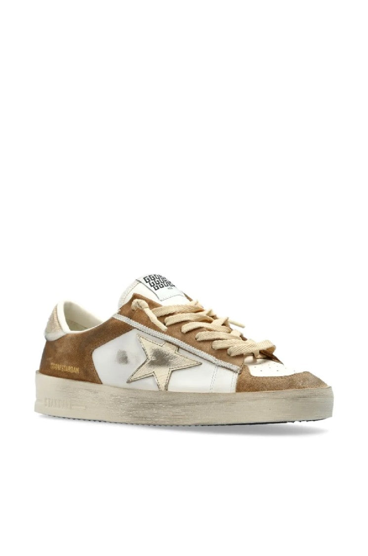 Golden Goose Textured Leather Sneakers With Star Emblem
