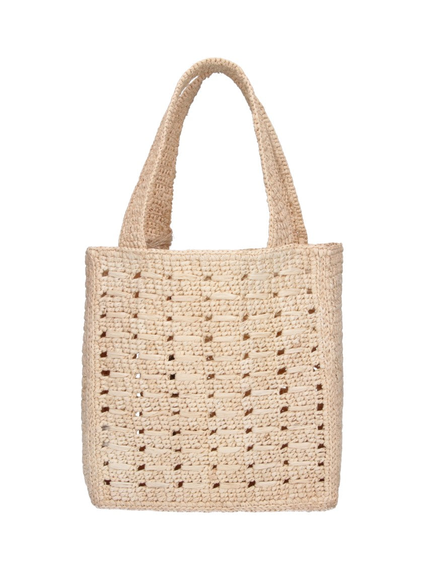 A.P.C. Rectangular Raffia Tote Bag With Sturdy Top Handles