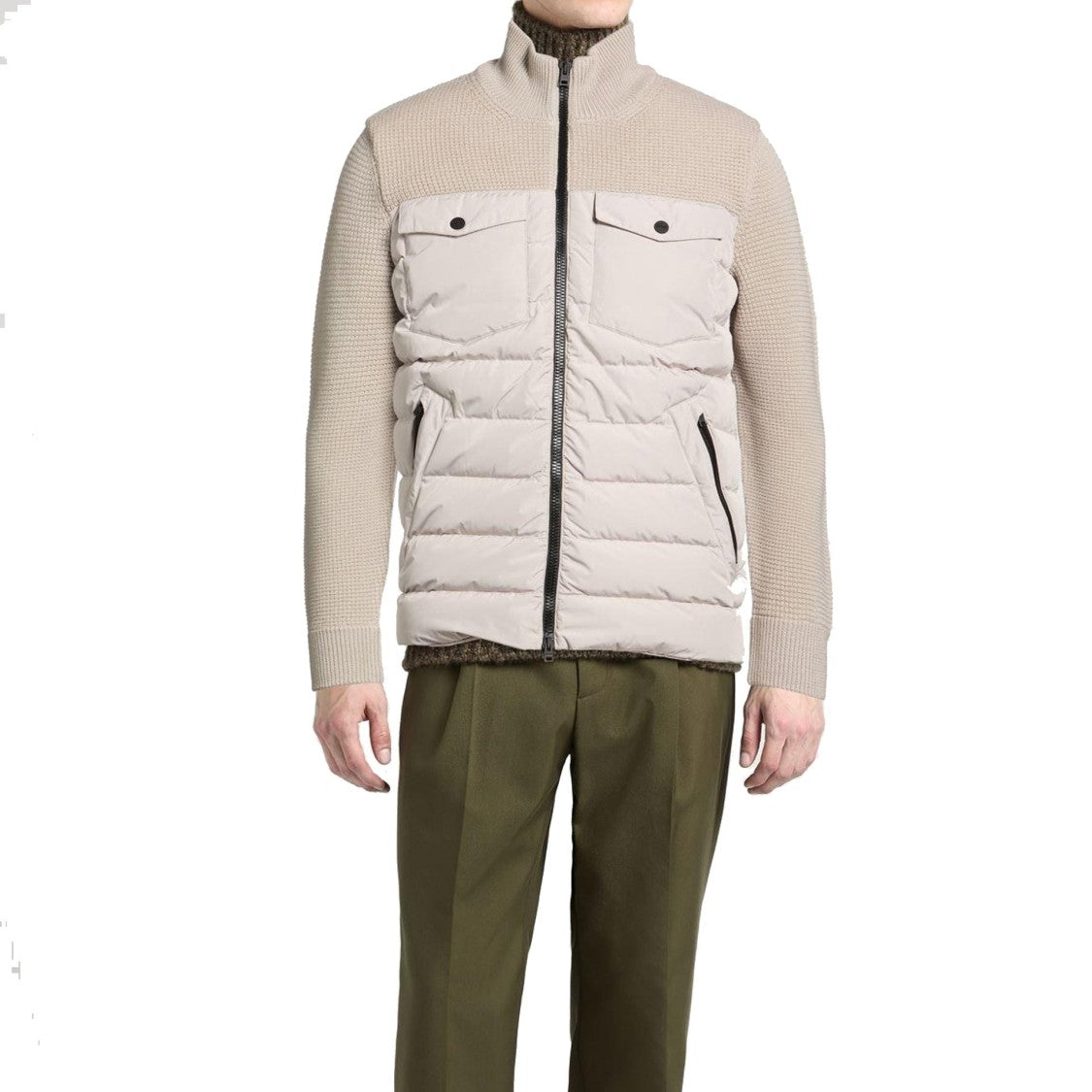 Herno Padded-Panel Knitted Jacket