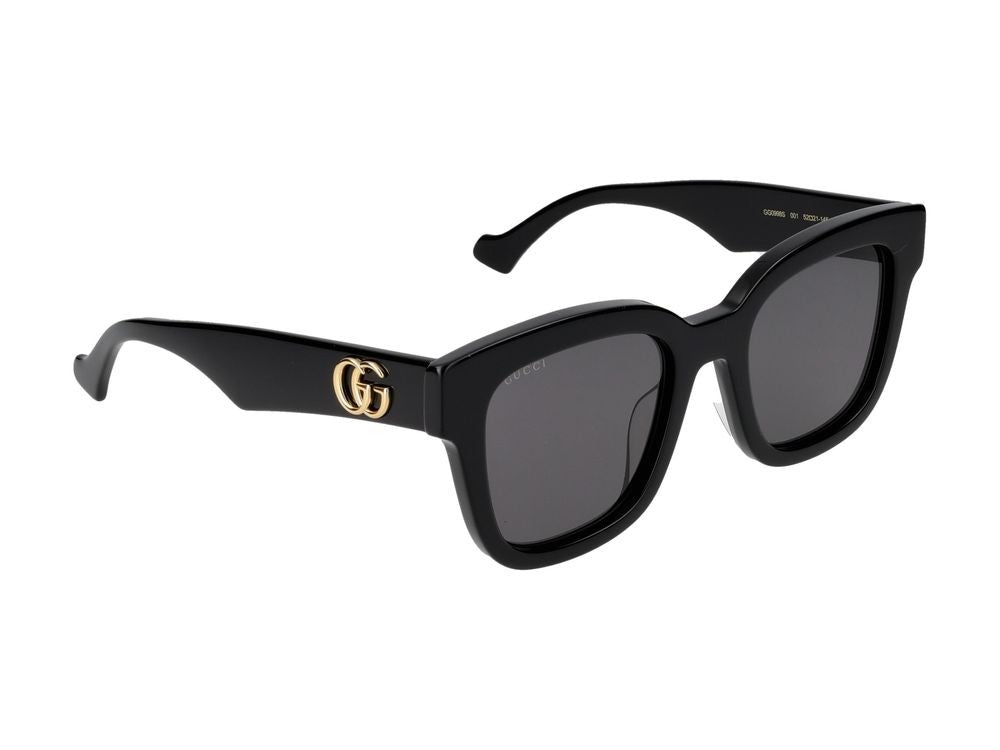 Gucci Black Gold-Tone Oversized Square Sunglasses