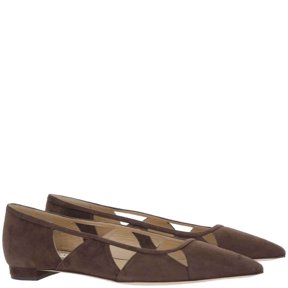 Arteana Savona Suede Flats With Geometric Cutouts And Tapered Toe