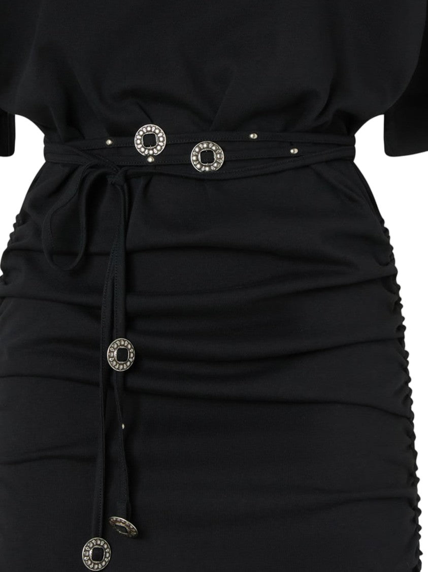 Pinko Cotton Dress With Decorative Belt