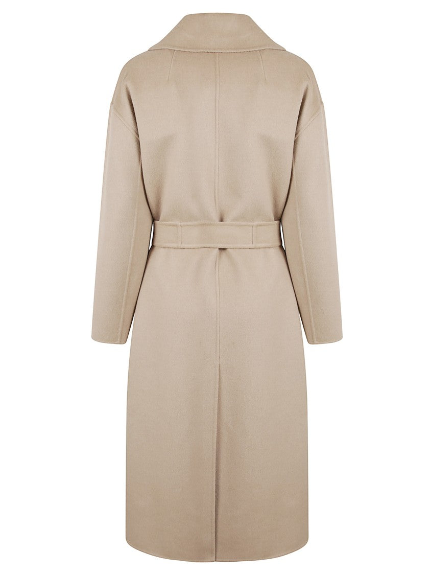 Max Mara Tailored Beige Coat With Wide Lapel
