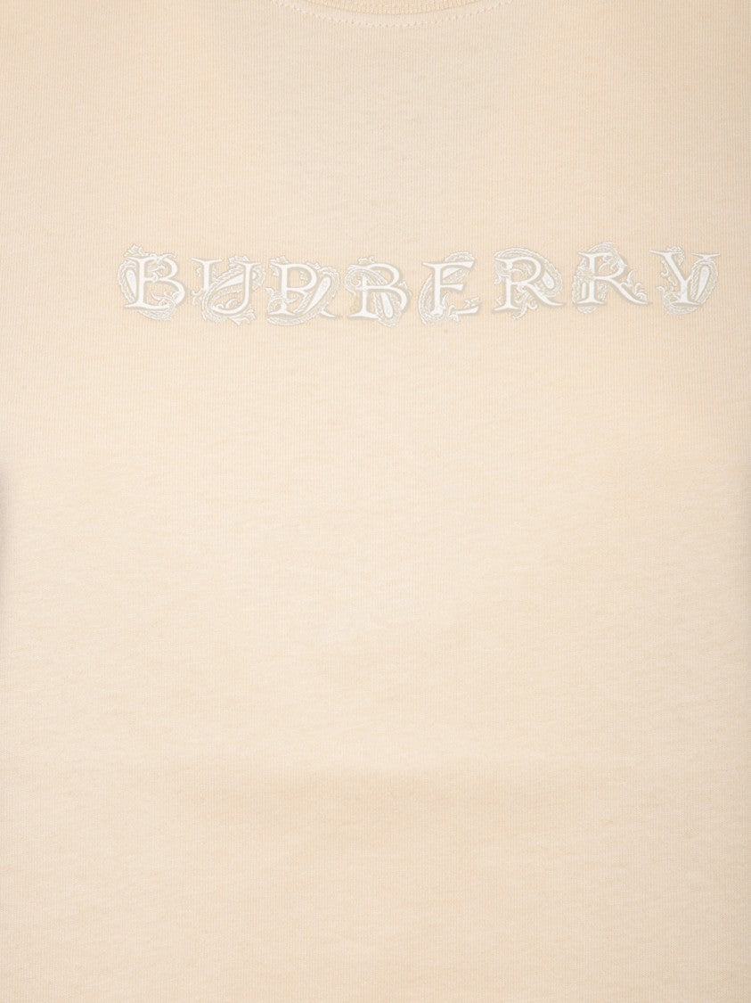 Burberry Beige Crew Neck T-Shirts