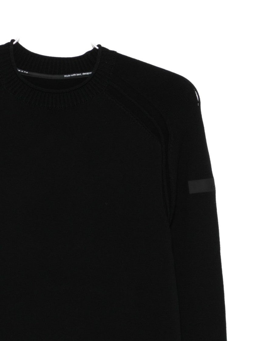 Rrd Fitted Black Cotton Blend Sweater
