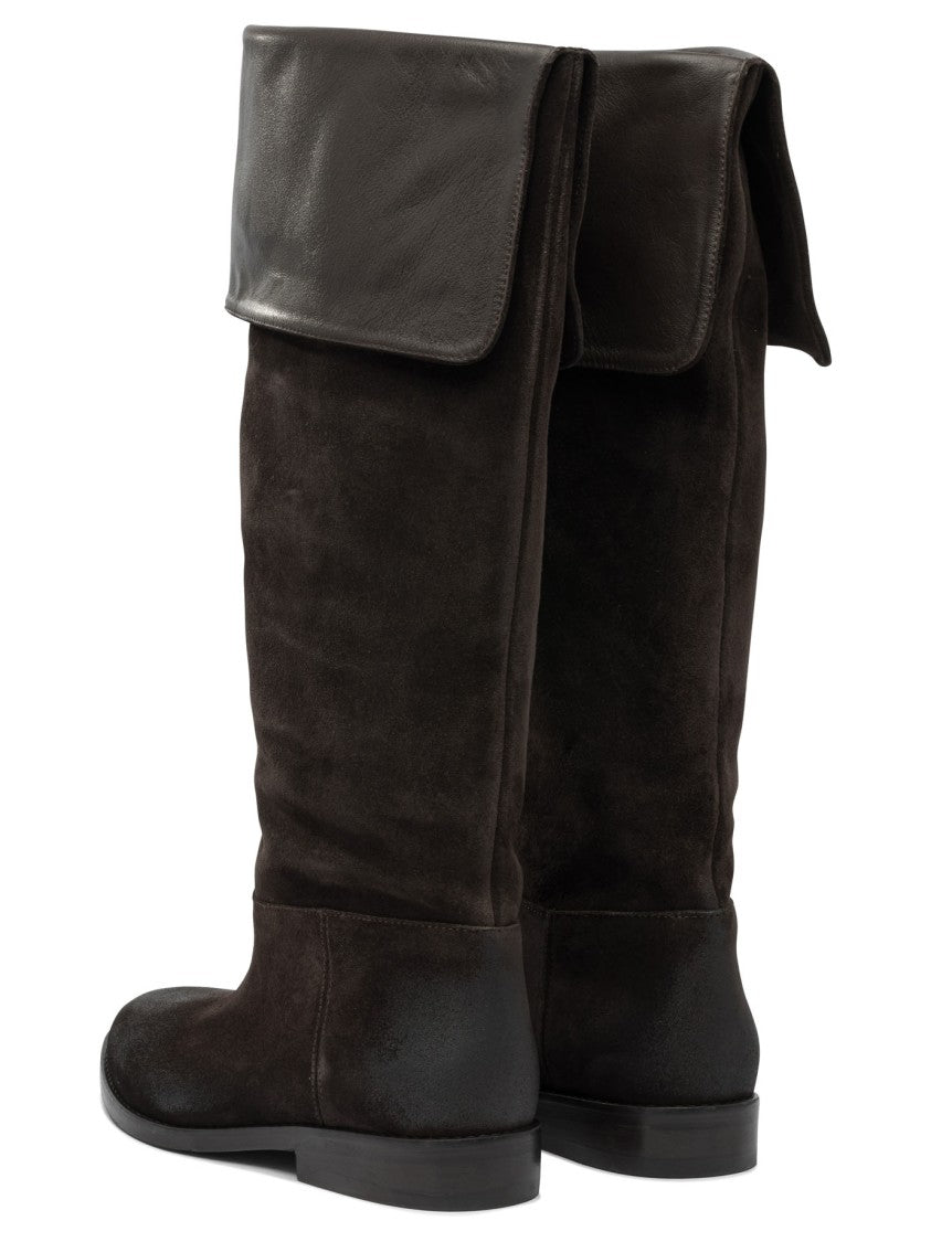 Strategia Sophisticated Brown Ankle Boots With Textured Leather