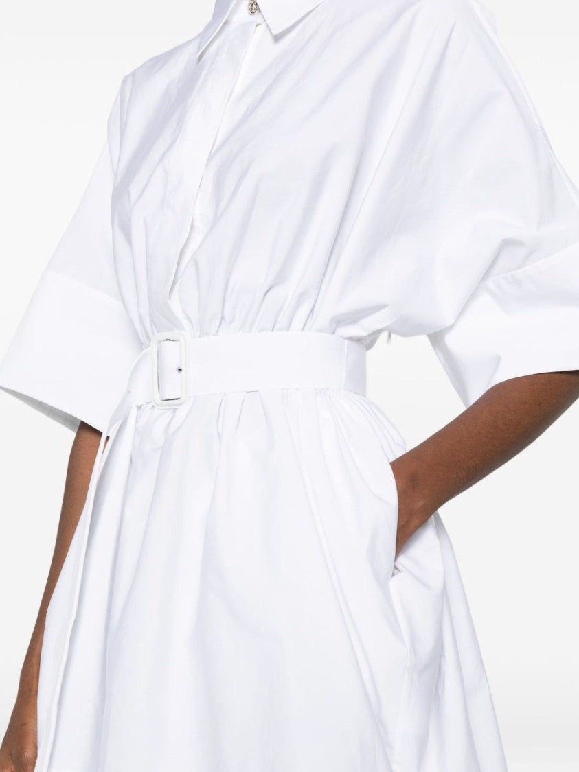 Givenchy White Silk And Nylon Midi Dress