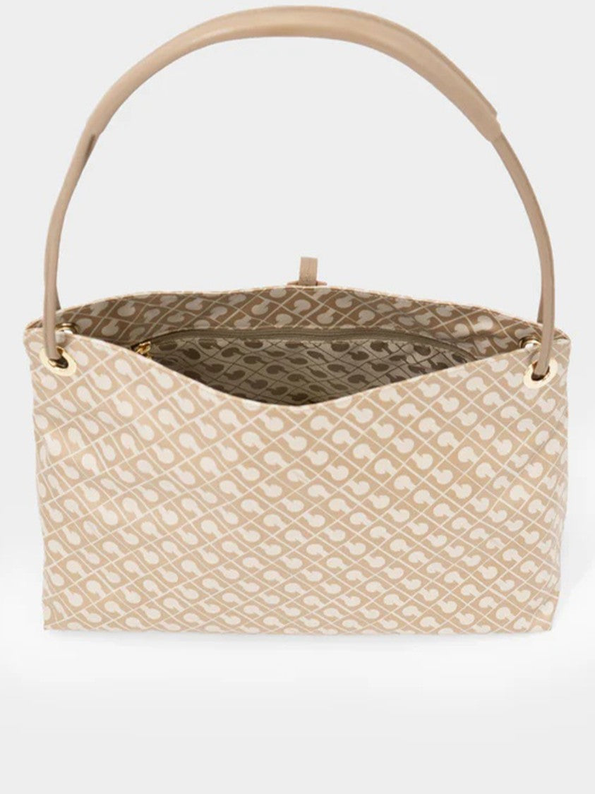 Gherardini Neutral Beige Geometric Pattern Shoulder Bag