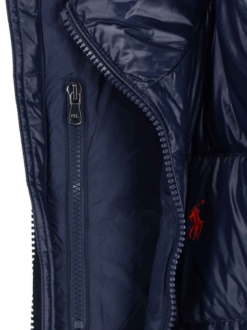 Polo Ralph Lauren Blue Quilted Padded High-Neck Vest