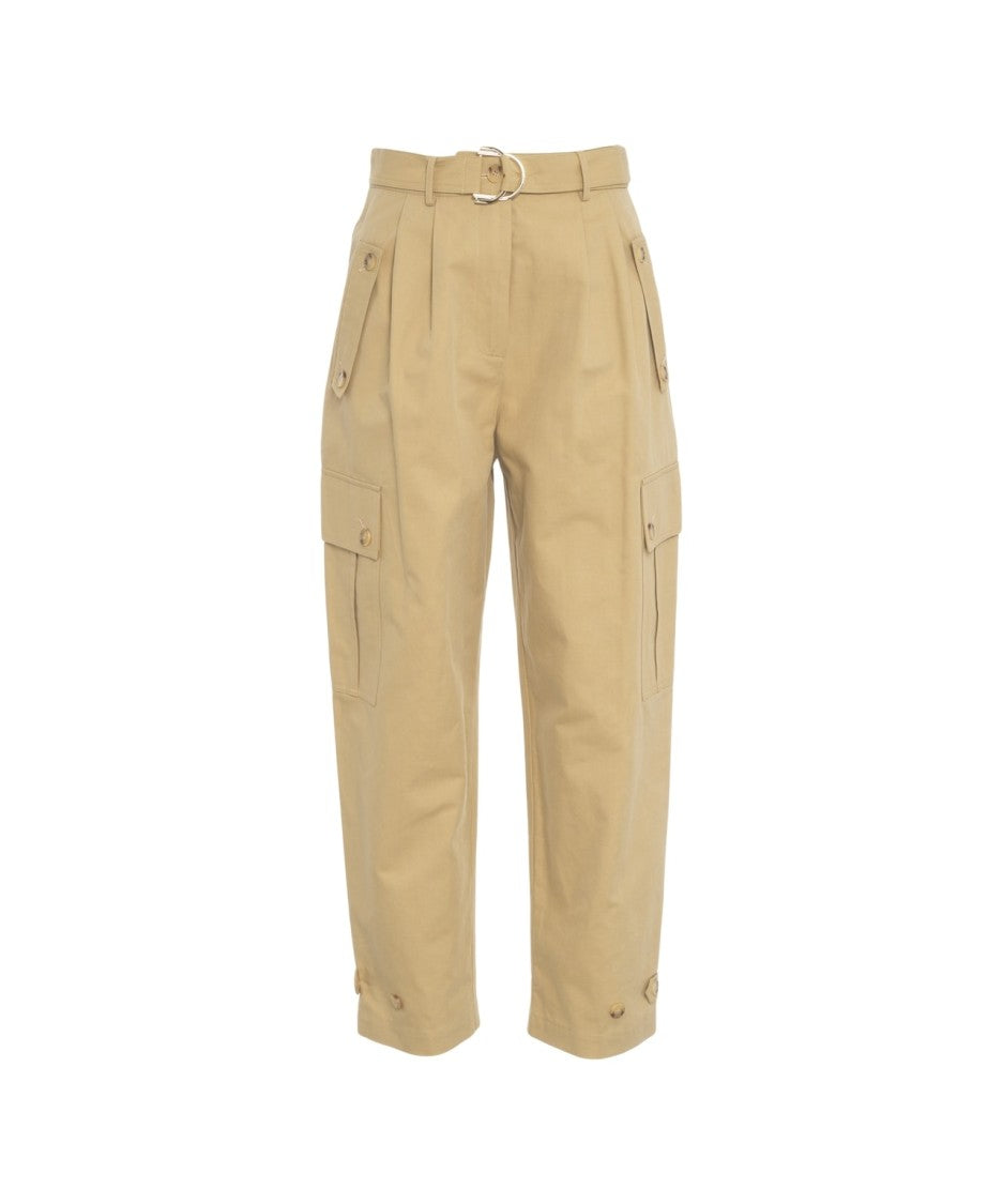 Liu Jo High-Waisted Tapered Cropped Cargo Pants