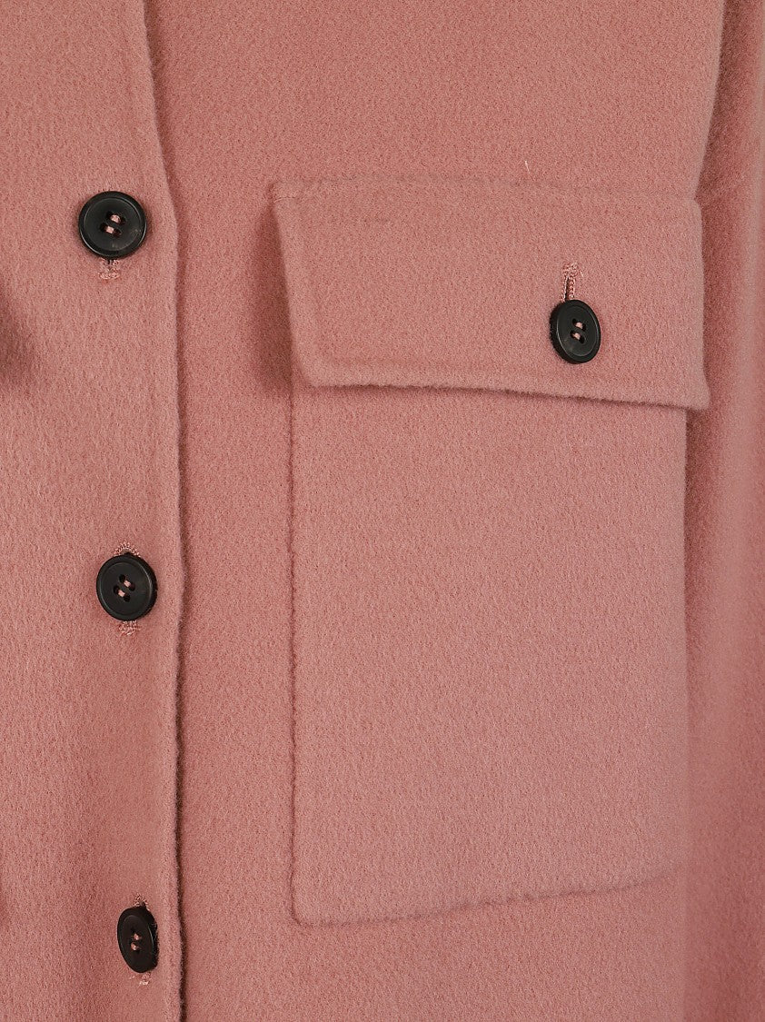 Max Mara Antique Pink Zerbino Double Wool-Blend Jacket