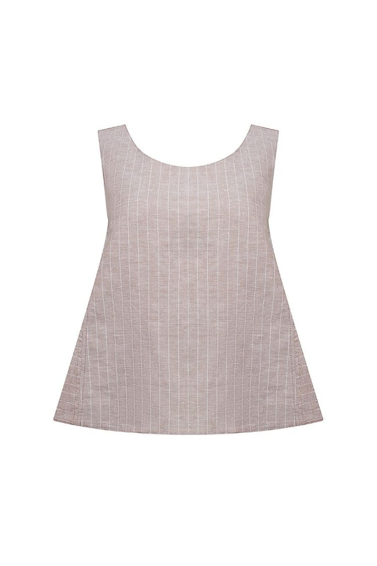 Max Mara Sleeveless A-Line Top With Wide Scoop Neckline