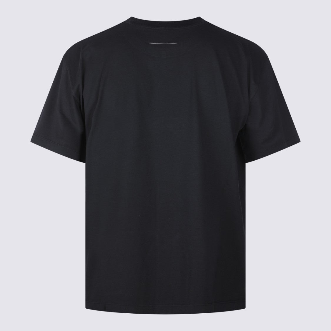Mm6 By Maison Margiela Relaxed Fit Black T-Shirt With Handwritten Logo