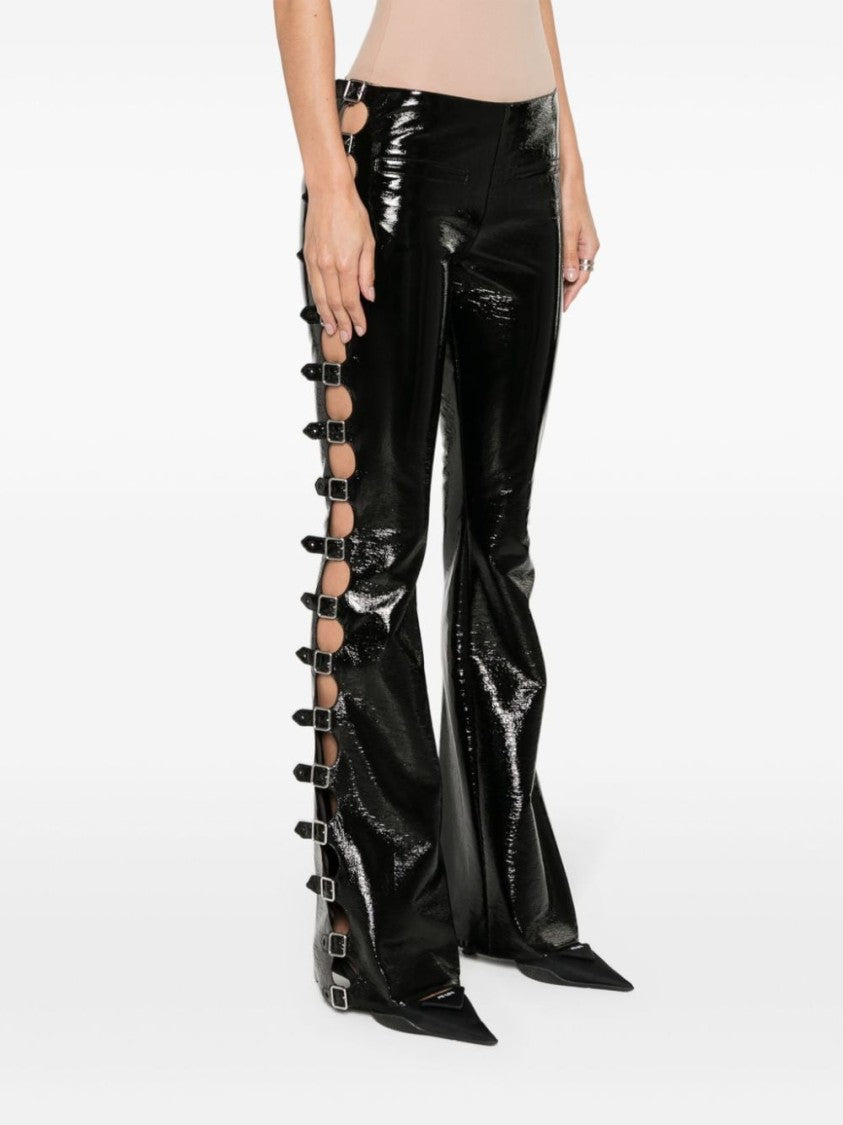 Courrèges Black Cotton Blend Flared Trousers