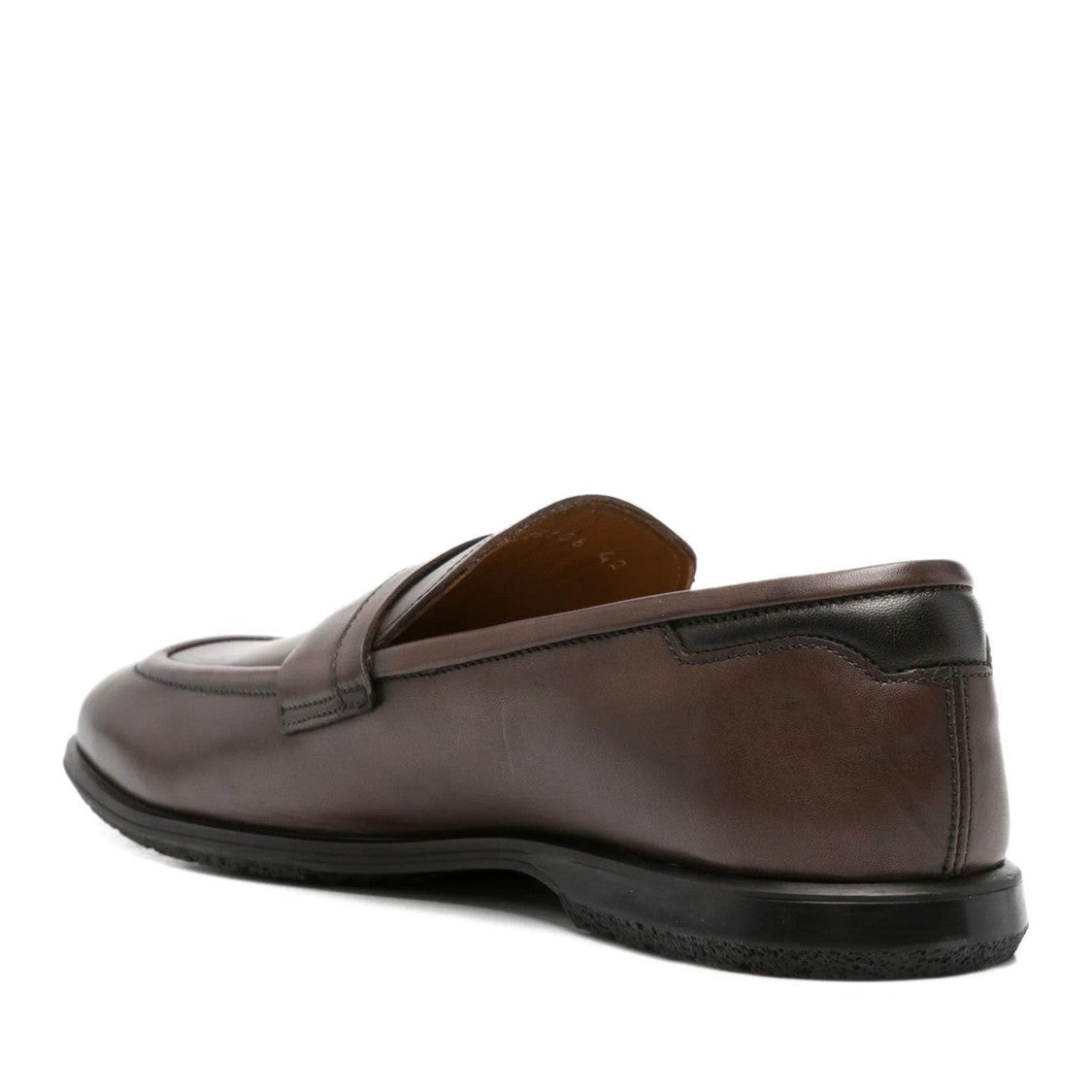 John Harrison Brown Leather Classic Penny Strap Loafers