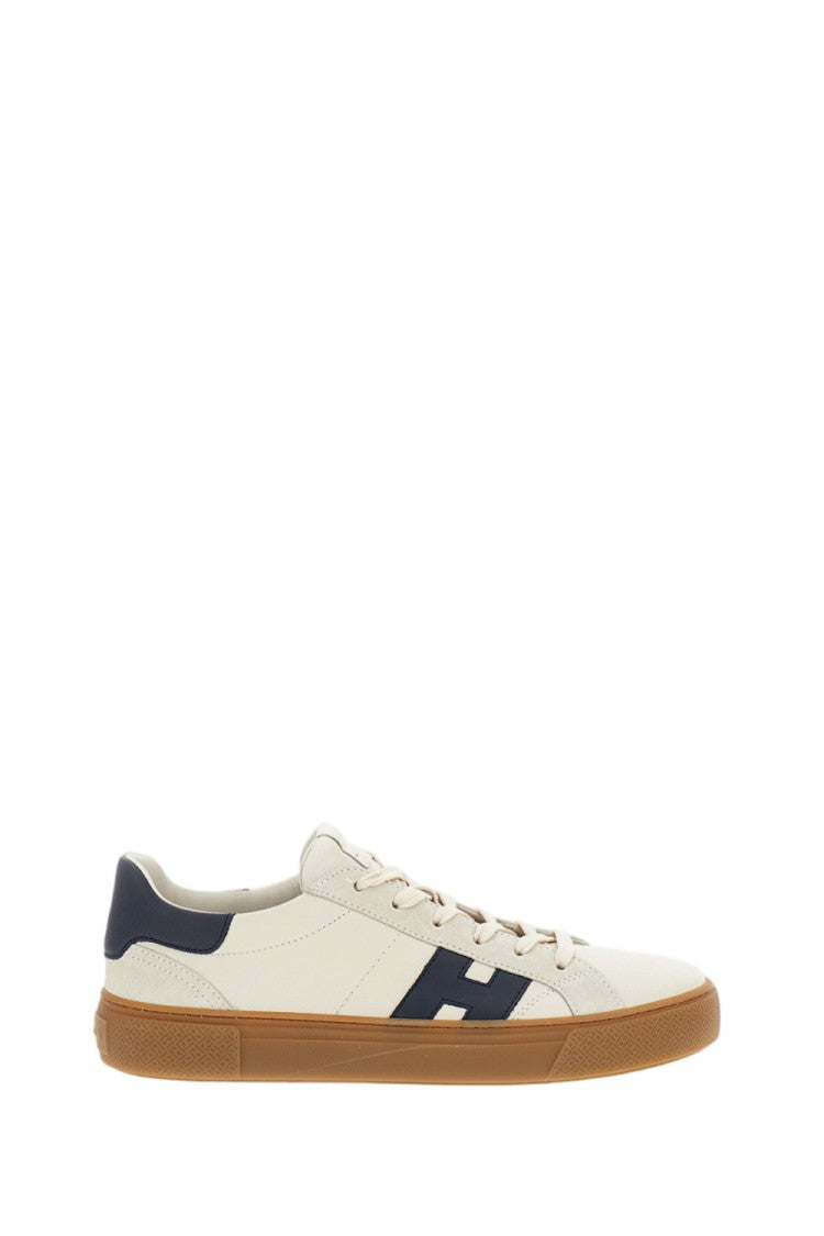 Hogan White H705 Allacciato H Sappa Suede Sneakers