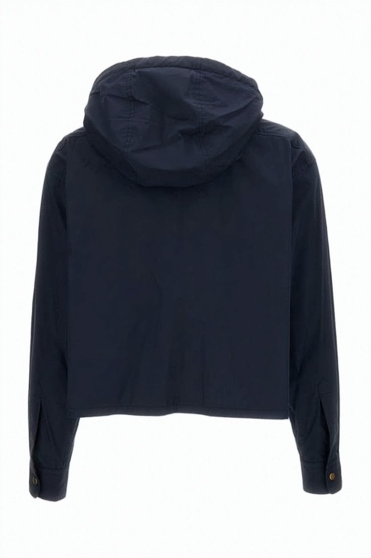 Moncler Structured Cropped Jacket With Classic Collar And Hood