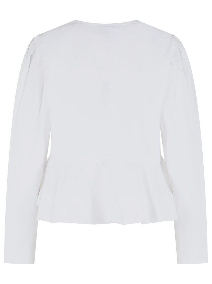 Ganni White Cotton Blouse