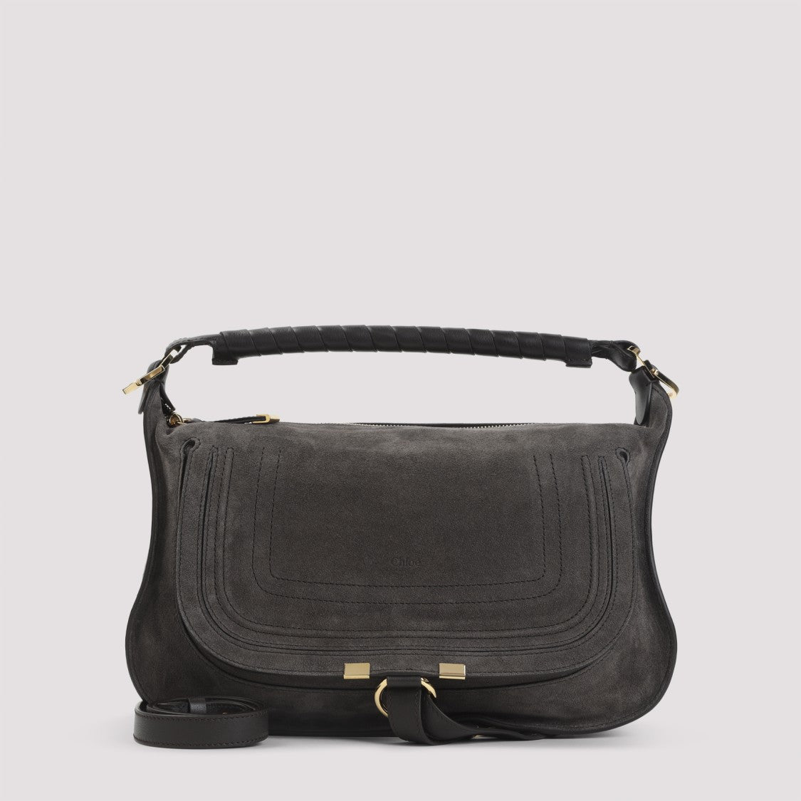Chloé Kohl Brown Suede Calf Leather Marcie Bag
