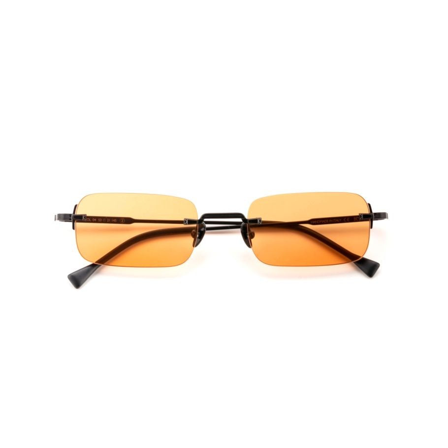 Kyme Silas Rectangular Rimless Sunglasses With Amber-Tinted Lenses