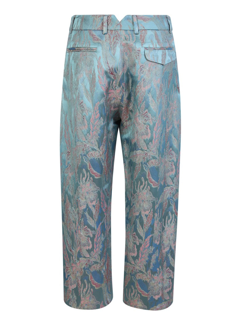 Alberto Biani Floral Jacquard Trousers