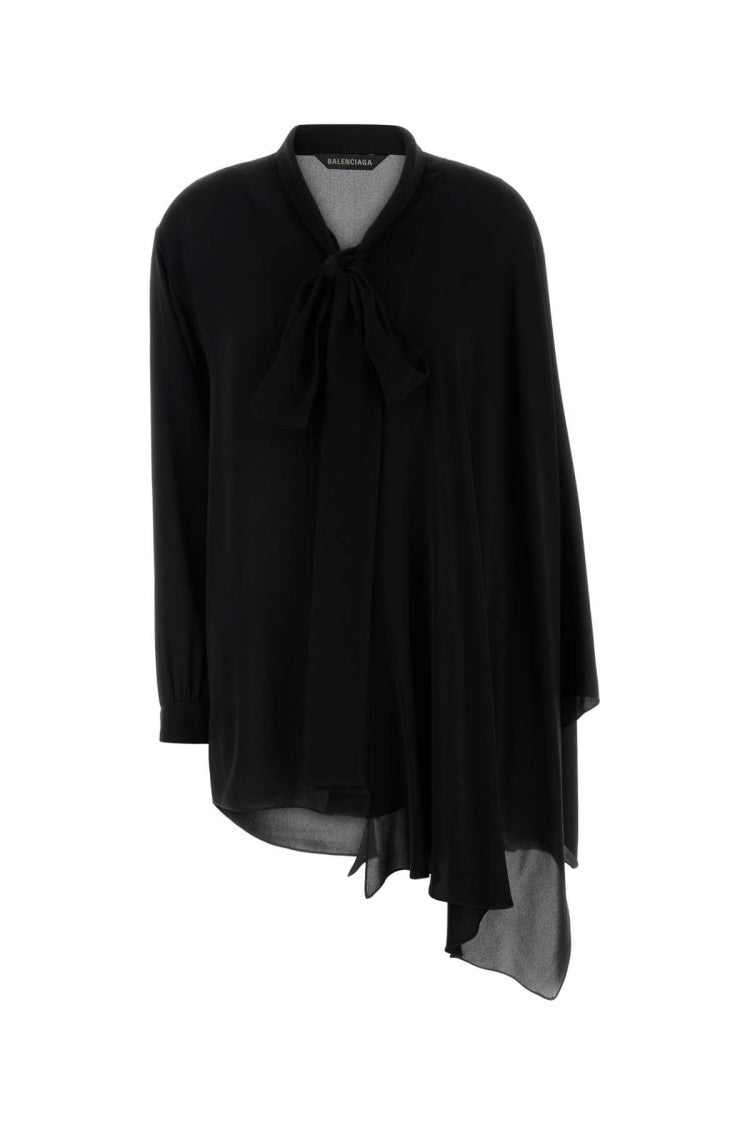 Balenciaga Black Georgette Blouse