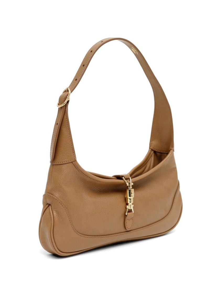 Gucci Brown Gold-Tone Clasp Rectangular Shoulder Bag