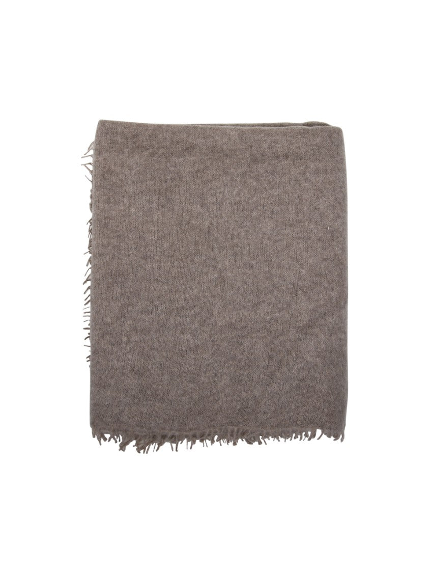 Mouleta Textured Cashmere Scarf With Fringed Edges