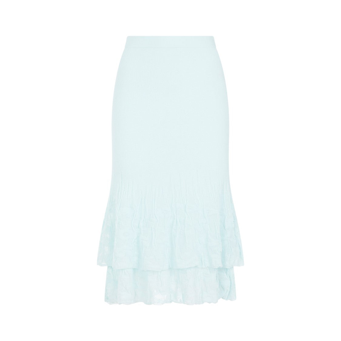 Bottega Veneta Pale Turquoise Cotton Midi Skirt