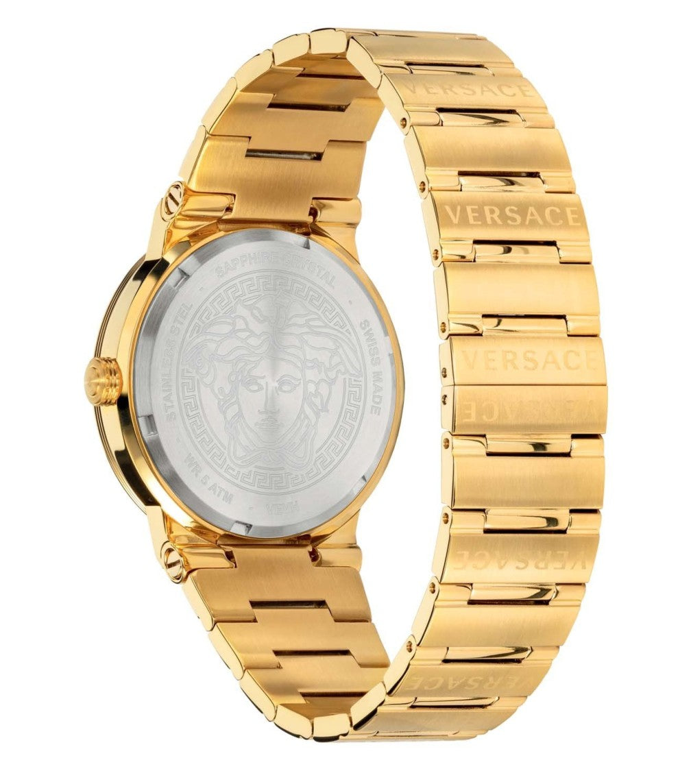 Versace Gold-Finished 38Mm Versace Greca Logo Watch
