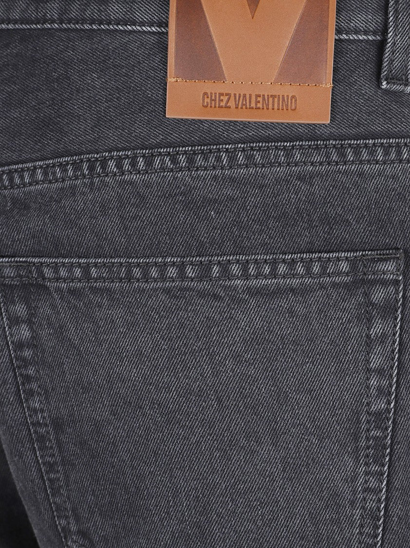 Valentino Garavani Classic Straight-Leg Denim Jeans With Logo Patch