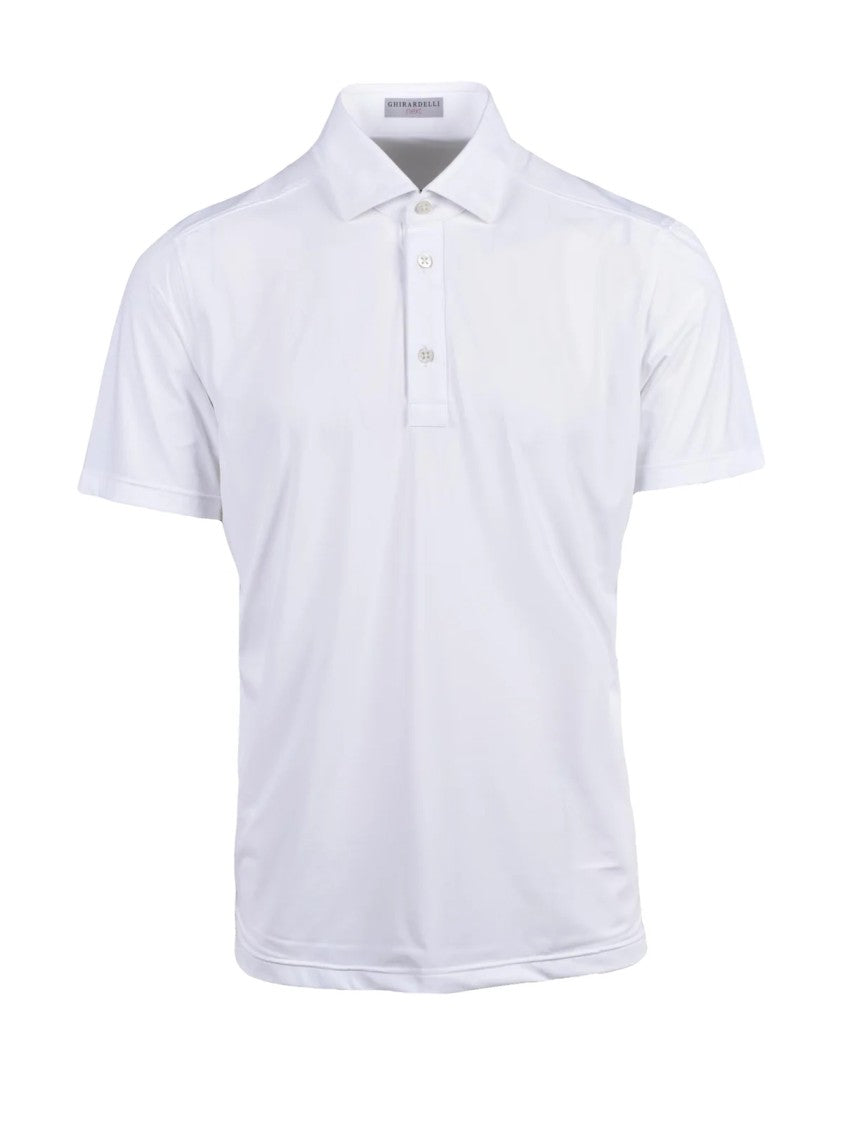 Ghirardelli Next White Polyamide-Blend Technical Polo Shirt