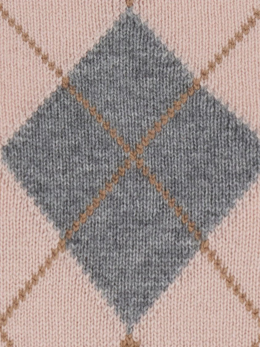 Max Mara Argyle Intarsia Knit Crewneck Sweater