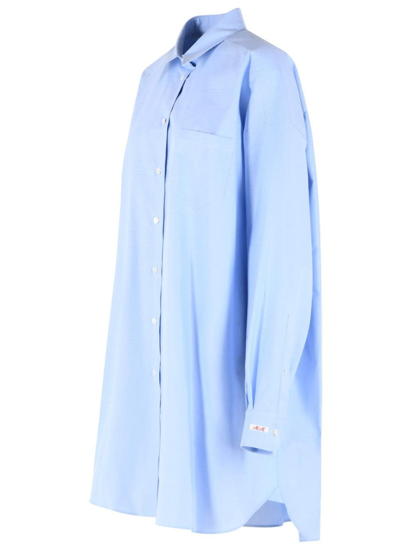 Maison Margiela Flared Hem Cotton Shirt With Iconic Back Stitching