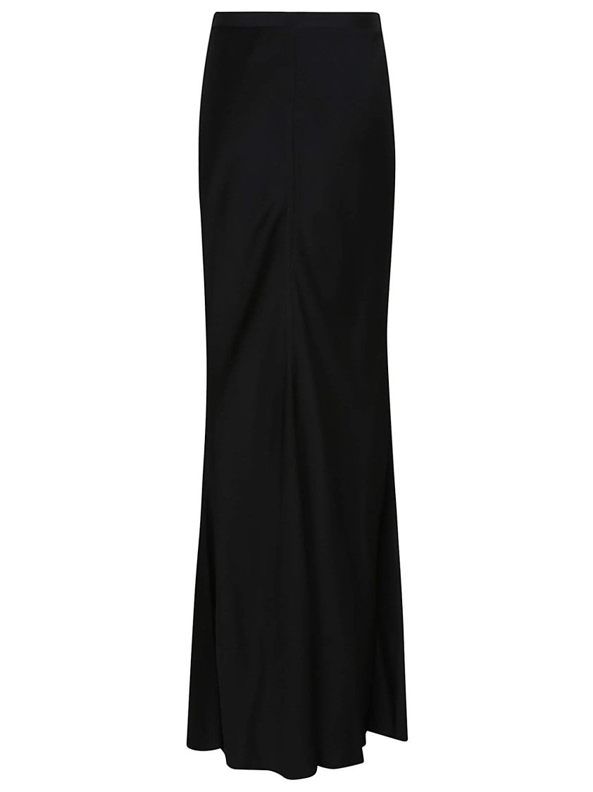Elisabetta Franchi Floor-Length Black Acetate Skirt With Back Slit