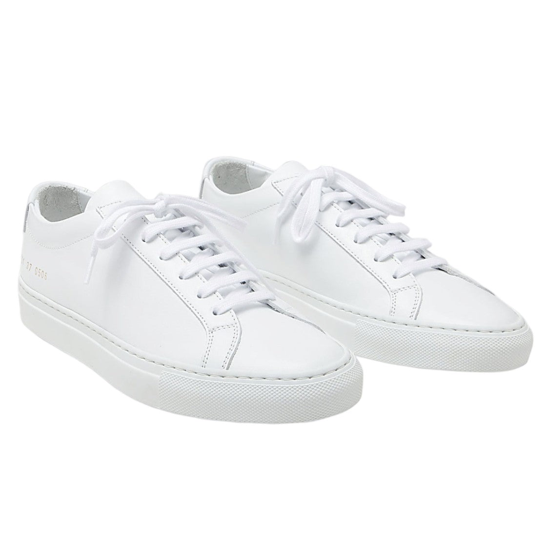 Common Projects Low-Top Leather Sneakers With Gold-Tone Accents