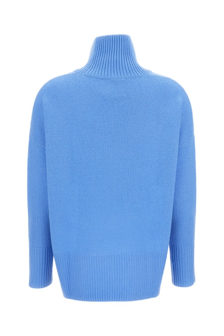Lisa Yang Light Blue Heidi Heavy-Knit Cashmere Turtleneck