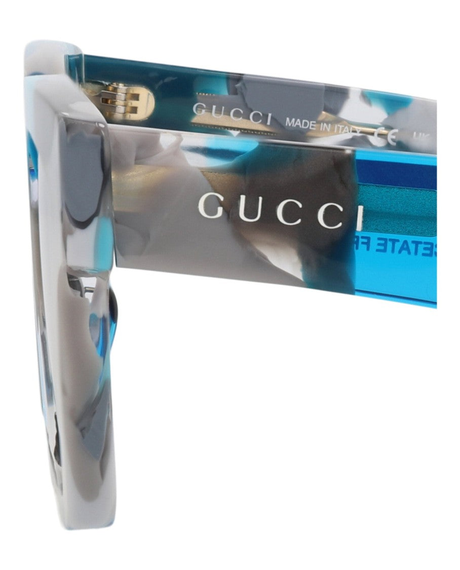 Gucci Marbled Square-Frame Recycled Acetate Sunglasses